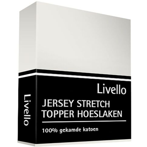 Onze onderneming Onafhankelijk achterstalligheid Livello Hoeslaken Topper Jersey Offwhite